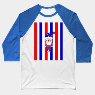 PATRIOTIC  Santa For The Fourth Of July Baseball T-Shirt